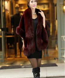 Scarves Luxury Elegant Womens Faux Mink Cashmere Winter Warm Fur Coat Shawl Cape Fashion Solid Ladies Pashmina PonchoScarves Kiml24039957