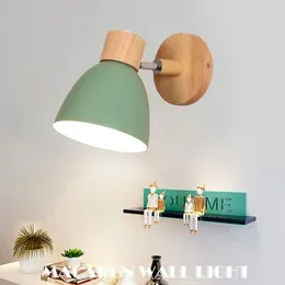 Wall Lamp Macaroon 6 Color Steering Head E27 85-285V Nordic Lights Bedside Sconce Modern Light For Bedroom