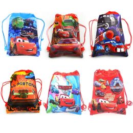 Bags 6/12/24/30pcs Car Party Bags for Kids Birthdays Nonwoven Fabrics Shopping Bag Drawstring Backpack School Party Gift Bags