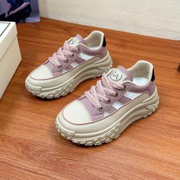 Casual Shoes Spring Women Sneakers Thick Bottom Korean Version Flat Sport Female Breathable Running White