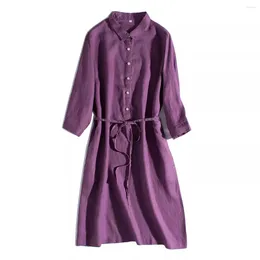 Casual Dresses Spring And Summer Women's Solid Colour Lapel Shirt Style Dress