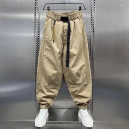Men's Pants 2024 Spring Autumn Male Fashion Loose Cargo Pant Pure Colour Multi -pocket Wide Hip -hop Harem Trousers Clothing