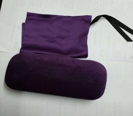 Purple Shell Velvet Sunglasses Eyeglasses Lime Velvet Hard Case Box Cloth Silk pouch Nice New6941732