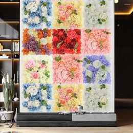 Decorative Flowers Artificial Flower Wall Elegant Rose Panel For Wedding Bridal Baby Shower Party Diy Square 3d Floral