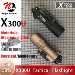 Scopes Tactical Surefir X300U Flashlight White LED Strobe Hunting Pistol Weapon Gun Scout Light Airsoft accesories lanterna tatica