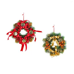 Decorative Flowers Christmas Candle Holder Ring Wreath Table Leaves Artificial Floral For Festival Party Farmhouse Banquet Wedding