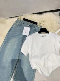 Women's Jeans 2024 Springtime Luxurious Sexy Slim Fashion T-Shirt Comfortable Shirts And Blouses Sports