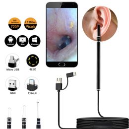 Cameras Ear Cleaning Endoscope Spoon Mini Camera Ear Picker Ear Wax Removal Visual Ear Mouth Nose Otoscope Support Android PC