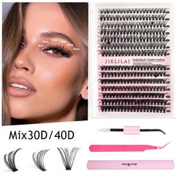 280 Clusters False Eyelash Kit Mix Size 916mm Extension Bundles D Cur Volume Segmented Eyelashes Makeup Tool 240415