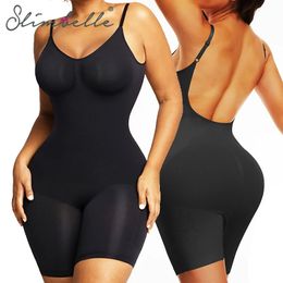 Sexy Backless Bodysuits Full Body Shaper Tummy Control Waist Trainer Slimming Sheath Butt Lifter Push Up Thigh Slimmer Shapewear 240420