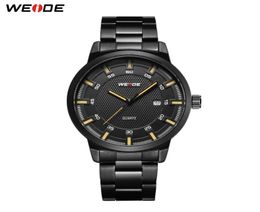 WEIDE Men Business Brand Design Military Black Stainless Steel Strap Men Digital Quartz Wrist watches Watch buy one get one7572425