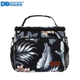 Bags DENUONISS Folding Printing Cooler Bag Waterproof Insulated Ice Thermal Bag For Steak Picnic Bag Ice Pack