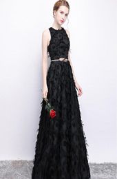 Black Oneshoulder Feather Lace Bridesmaid Dress Floorlength Bridesmaid Dress Formal Dress Bodice Gown Custom Made4648260