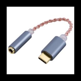 Amplifier HIFI DAC Earphone Amplifier USB Type C to 3.5mm Headphone Audio Adapter 32Bit 384KHz Digital Decoder AUX Converter Grey