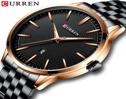 Watch Man New CURREN Brand Watches Fashion Business Wristwatch with Auto Date Stainless Steel Clock Men039s Casual Style Reloj9578837