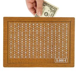 Money Box Piggy Bank 2000/3000/5000/10000 Euro Wood Money Bank gift Coin Tray Storage Case With Saving Goal Numbers Counter 240408