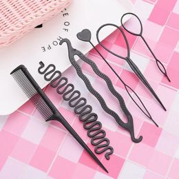 Newstyle 6pcs/set Hairstyle Braiding Tools Pull-through Hair Needle Hair Dispenser Disc Hair Comb Hair accessories