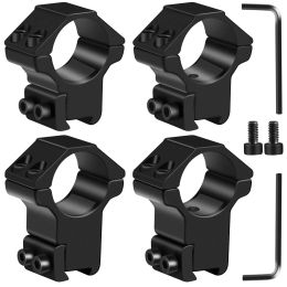 Scopes Tactical 2pcs 25.4mm 30mm Riflescope Ring Mount Flashlight Base Mount High/Low Profile For 11mm Dovetail Rail Hunting Accessory