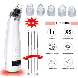 Aspirators# Blackhead Remover Vacuum Hot Compresses Pore Cleaner Suctioning Nose T Zone Acne Sebum Firming Skin Sentive Care Usb Charge