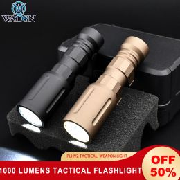 Scopes WADSN Tactical PLHv2 Scout Flashlight 1000 lumens Airsoft Equipment FDE OKW Gun Weapon Light Hunting Lights For Picatinny Rail