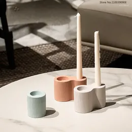 Candle Holders Ceramic Holder Nordic Modern Minimalist Home Decor Candlestick Stand Handmade Crafts Portavelas Ceramica Decorate