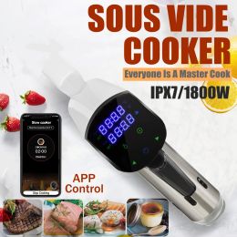 Control Smart Wifi Control Ipx7 Waterproof Vacuum Sous Vide Cooker 1800w Immersion Circulator Accurate Cooking with Lcd Digital Display