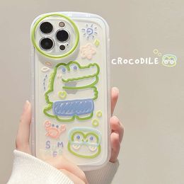 Fun Cartoon Crocodile Suitable for Iphone 13 Promax Transparent 14 Apple 15 Phone 11 Silicone Xr Case Xs