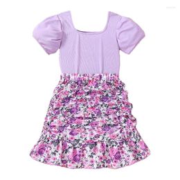 Clothing Sets Summer Fashion Girl Clothes Set Girls Suits Teenager T Shirt And Skirt Floral Kids Children Outfit Plus Teens