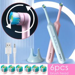Heads Brush Rotating Electric Toothbrush Rechargeable Electric Two Minute Timer Twoway Rotation IPX7 Waterproof Sonic Toothbrush