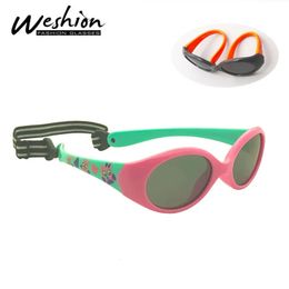 Baby Boys Sunglasses Polarized 0-2 Years Old Girls Resin Environmental Safe Shades UV400 Kids Sun Glasses Strap Accessories 240412