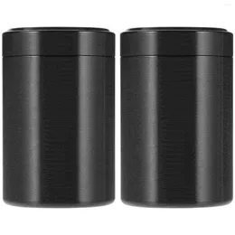 Storage Bottles 2 Pcs Mini Tea Caddy Loose Container Canister Teapot Jar Accessory Multi-Function Sealed Portable
