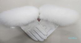 Female Real Leather Gloves With Real Fur Cuff Women Warm Winter Genuine Leather Gloves Ladies Casual Hand Warmer9934233