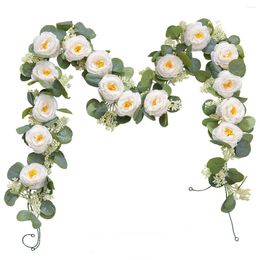 Decorative Flowers 2M Silk Artificial Rose Vine Hanging For Wall Decoration Rattan Fake Plant Leaves Garland Party Wedding Home