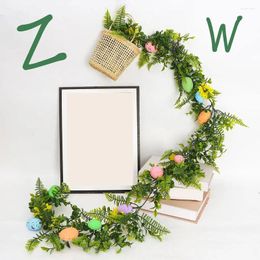 Decorative Flowers Easter Egg Vines Simulation Cane Artificial Garland Garden Plant Wall Hanging Home Festival Decoration El Supplies S9T5