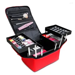 Cosmetic Bags Professional Boxes Large Capacity Portable Zipper Nail Art Kit Case Women Make Up Handbags Organiser Storage Makeup Bag