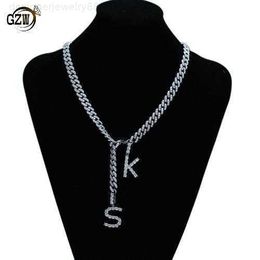 New Fashion Bling Diamond Custom Letter Cuban Link Chain Necklace Hip Hop Mens Iced Out Cubic Zirconia Choker CHains Rapper Jewelry for Guys