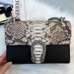 Luxury Designer Chain Shoulder Bags Cross Body Snake Genuine Leather for Women Fashion Purse g Brand Handbag 10 Cover Js24