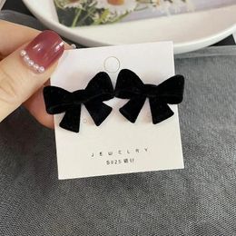 Dangle Earrings Vintage Black Flocking Charm Geometric Bowknot Stud For Women Girls Fashion Unusual Jewelry Ear Accessories