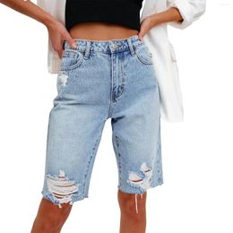 Women's Pants Jeans Shorts Fashion Casual Hole Athletic Denim Leggings Loose Ripped Destroyed Streetwear