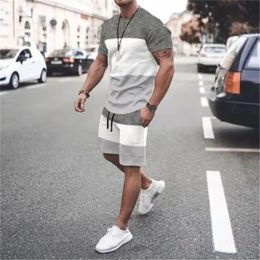 Summer Beach Shorts 3D Casual Mens Tshirt Set Sportswear For Male Oversized Clothing Short Sleeve Suit Men 240410