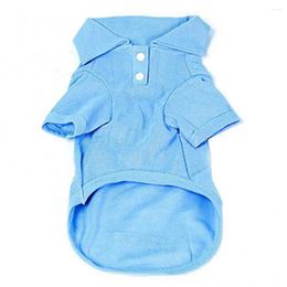 Dog Apparel Button Solid Color Puppy Cat Summer Buttoned Shirt Pet Clothes Costume T-Shirt Jackets Medium Clothing