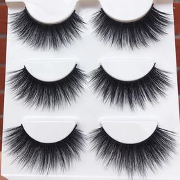 False Eyelashes 3D Mink High Quality 0.07 Wool Soft Fake Exaggerated Long Thick Realistic Cross Performance Lashes