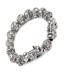 Antique Silver Wealth Pixiu Bracelet Six Word Mantra Buddha Beads Bracelet Feng Shui Luck Jewelry5375041
