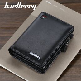 Wallets New Business Men Wallets Short Desigh Card Holder High Quality Male Purse New Pu Leather Vintage Coin Holder Men Wallets