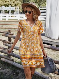 Casual Dresses Loose Boho Cotton Dress Women's A- Line