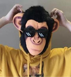 Funny Cool Realistic Monkey Head Full Face Mask Adult Apes Mask Breathable Halloween Masquerade Fancy Dress Cosplay Party Props8704472