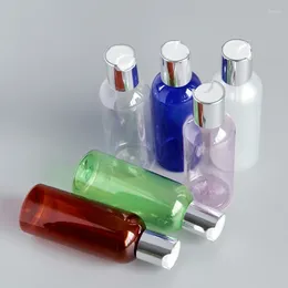 Storage Bottles 50pcs 100ml Empty Clear Liquid Soap Lotion Cosmetic Bottle Containers Silver Aluminium Disc Top Cap Metal