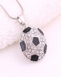 New Arrival football pendant necklaces World Cup Fans sports crystal Rhinestone Soccer Charm chains For women Men s Fashion Jewelry3245047