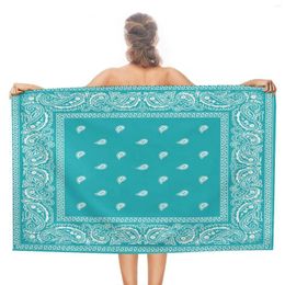 Bandana Retro Art Pattern Printed Bath Towel Beach Custom Bikini Wrap Women's Shawl Soft Material 2024