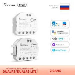 Control Sonoff Dualr3/r3 Lite 2 Gang Dual Relay Module Wifi Diy Mini Smart Switch Power Metre Motor Mode Via Ewelink Alexa Smartthings